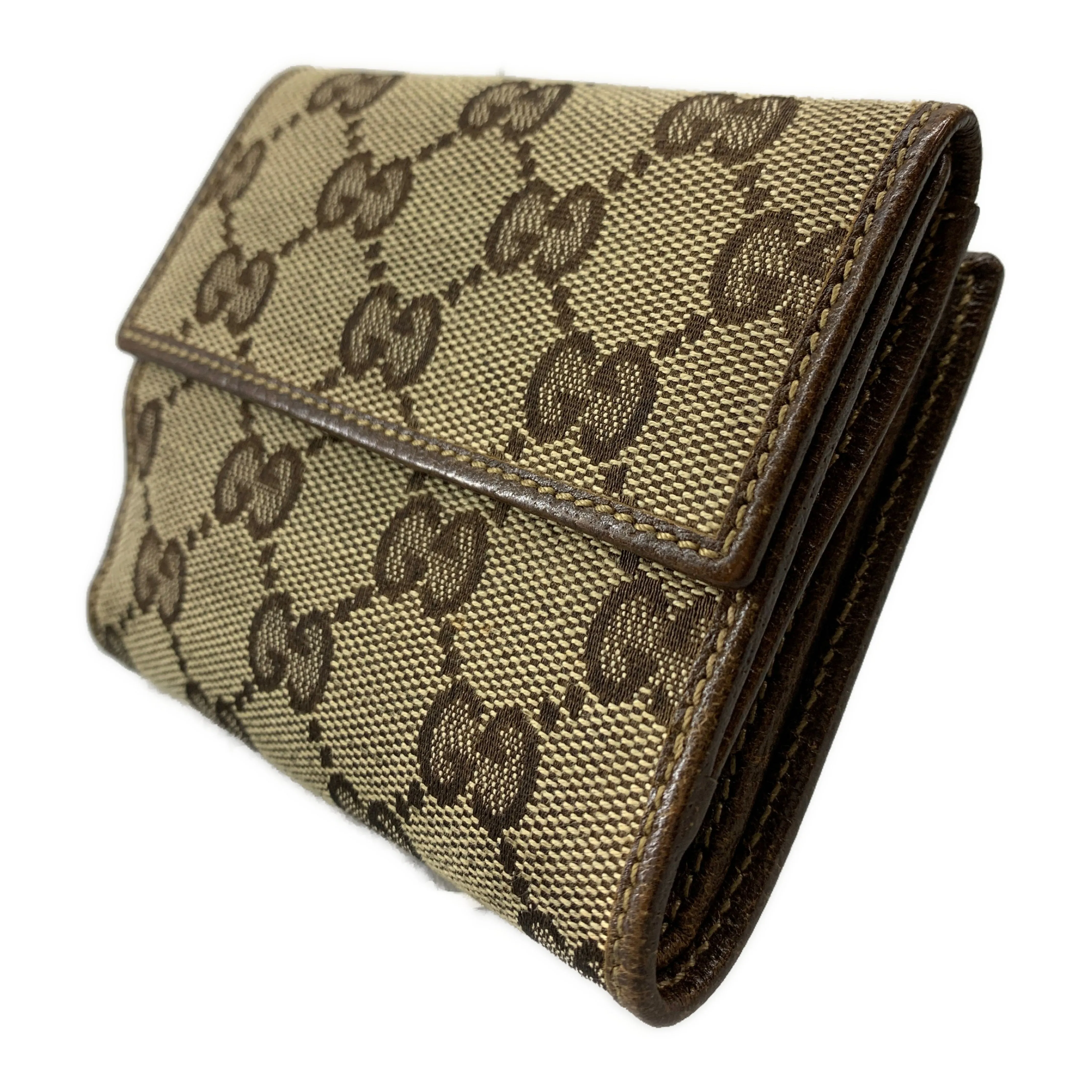 #GUCCI/Trifold Wallet/BRW/Canvas/All Over Print