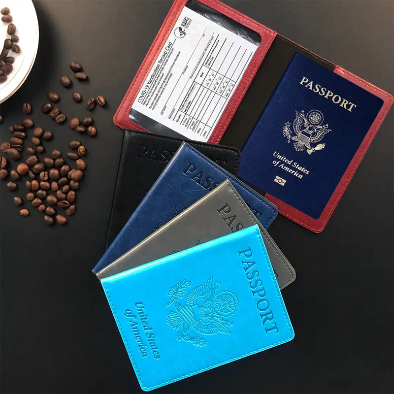 Haute Edition Unisex Bifold Passport Wallet with Vaccination Card Holder