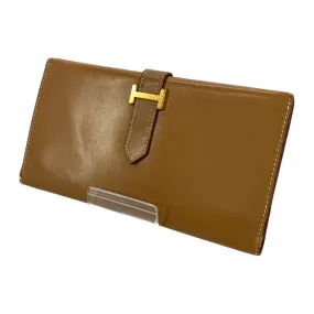 #HERMES/Long Wallet/BEG/Leather