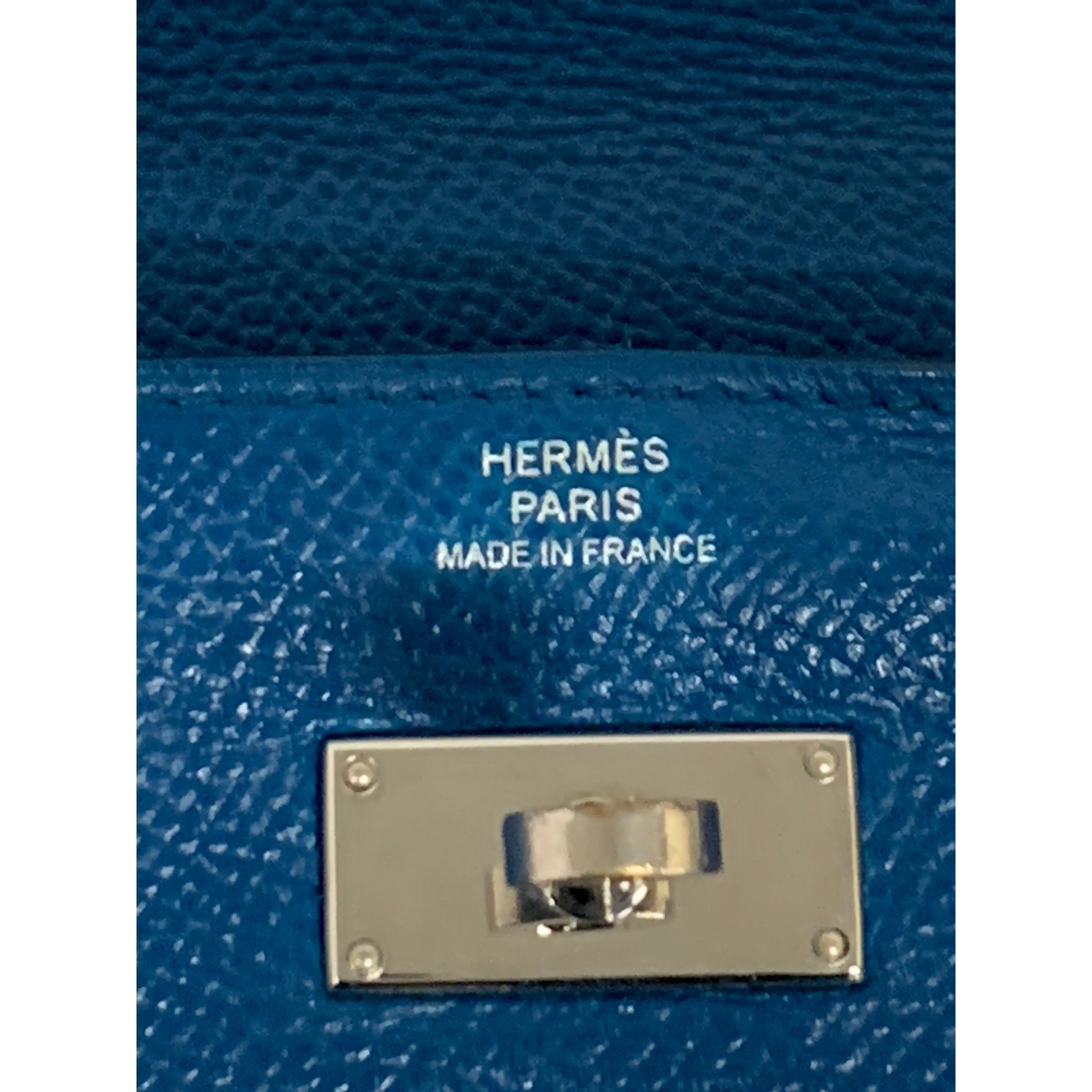 #HERMES/Long Wallet/BLU/Leather/Plain