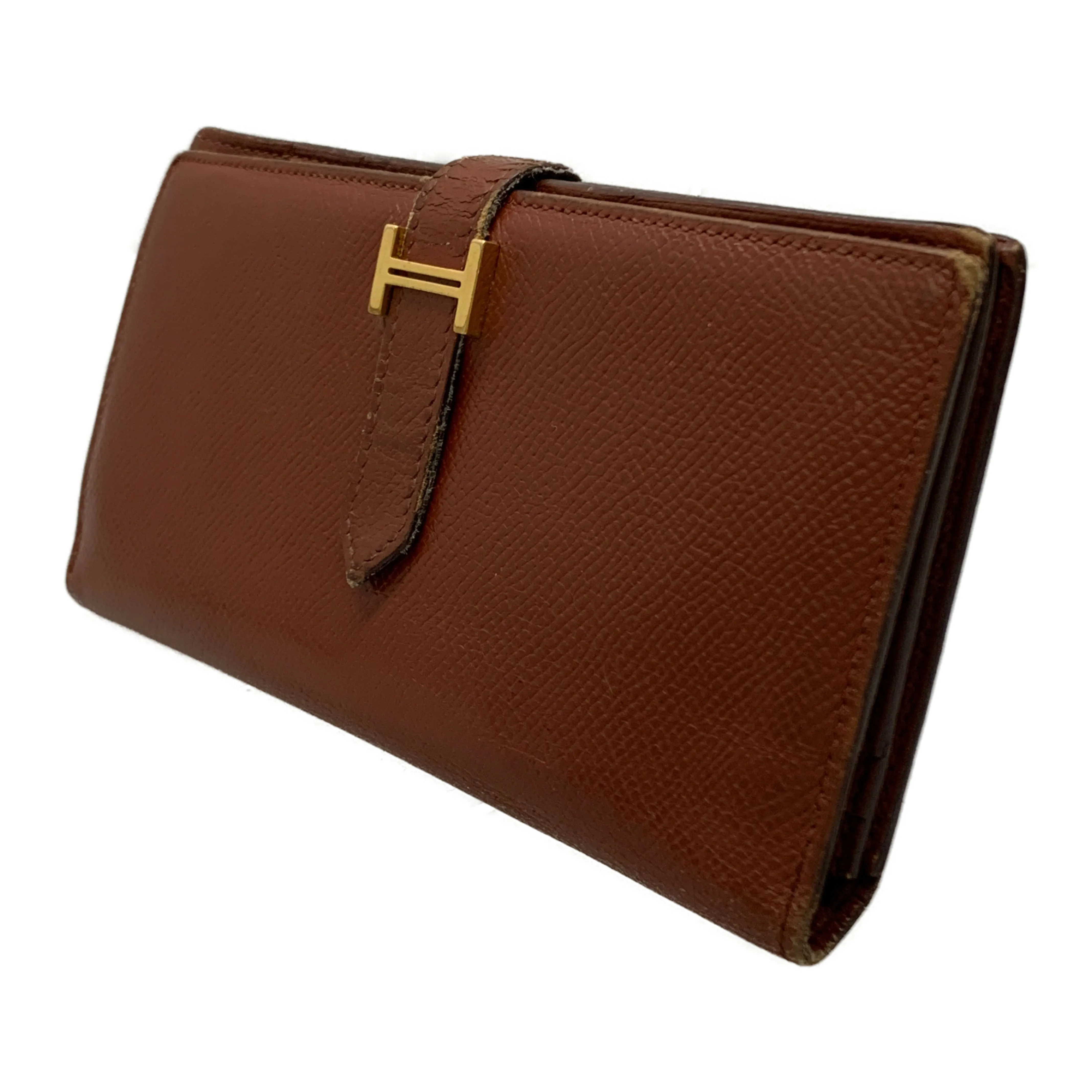 #HERMES/Long Wallet/BRW/Leather/Plain