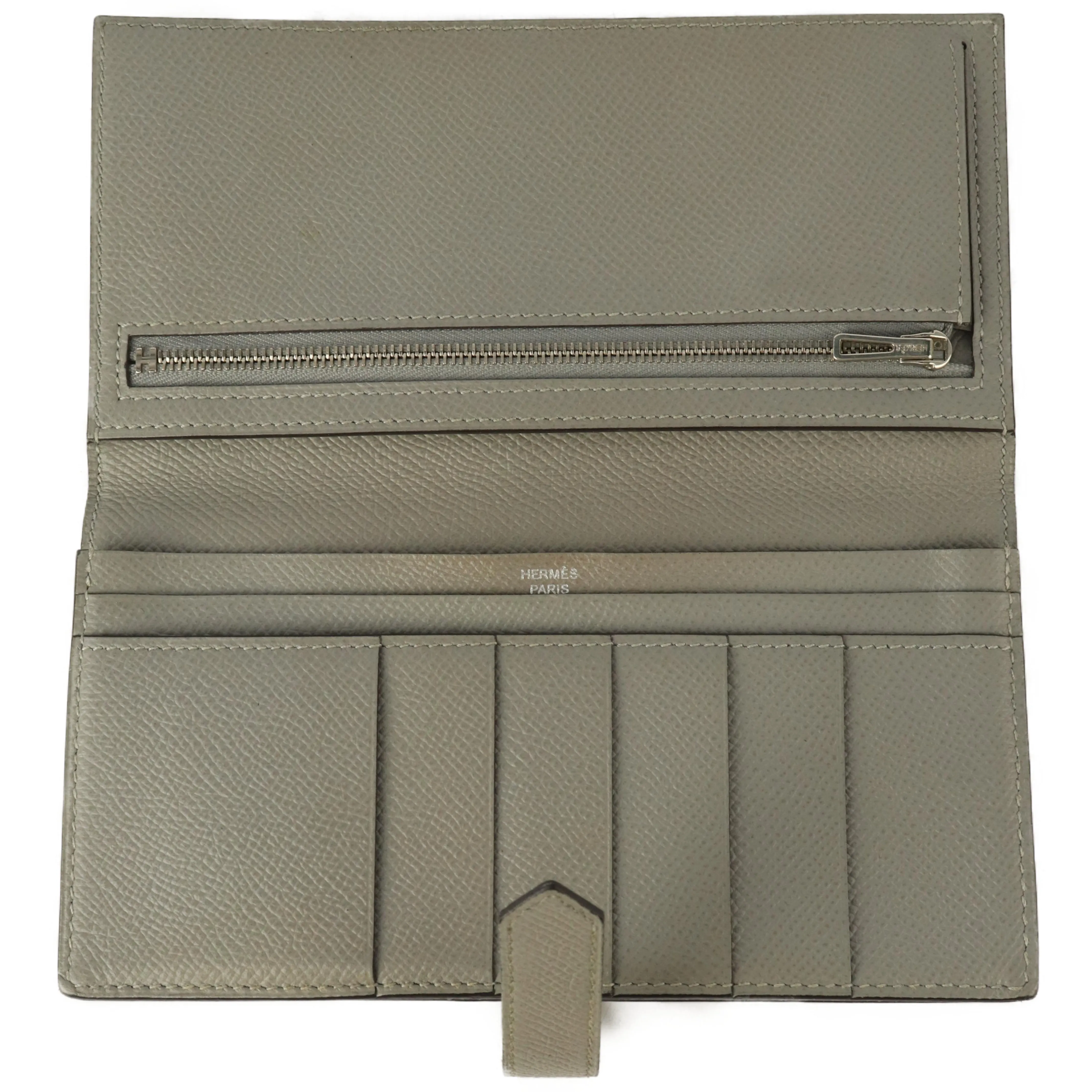 #HERMES/Long Wallet/GRY/Leather