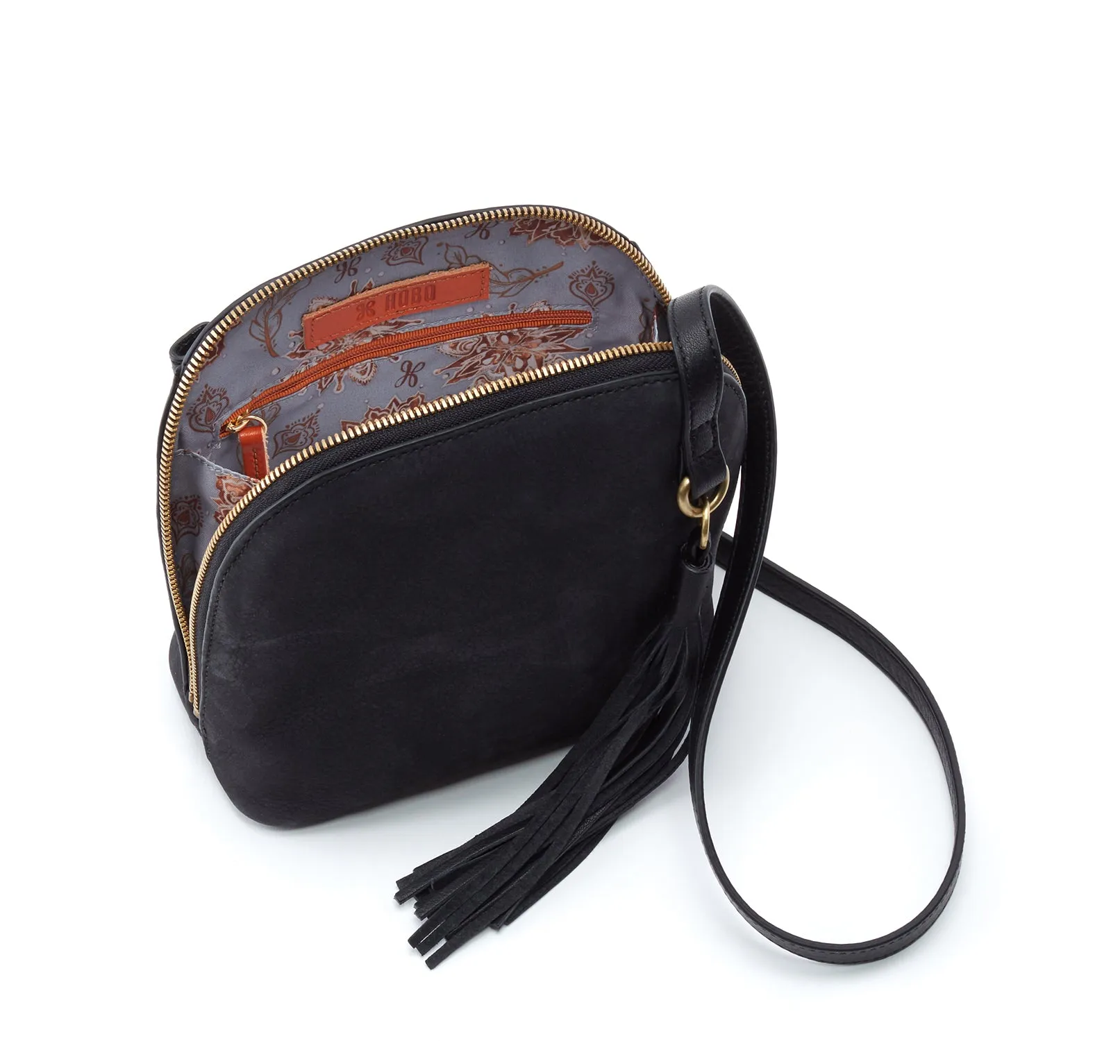 Hobo Nash Crossbody Bag in Nubuck Black