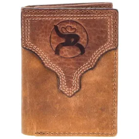 HOOEY CANYON TRIFOLD ROUGHY WALLET DISTRESSED TAN/BROWN LEATHER