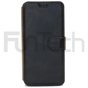 Huawei Y6 2019, Leather Wallet Case, Color Black,