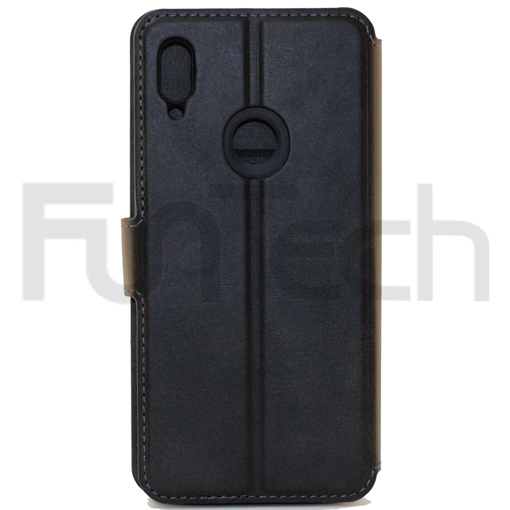 Huawei Y6 2019, Leather Wallet Case, Color Black,