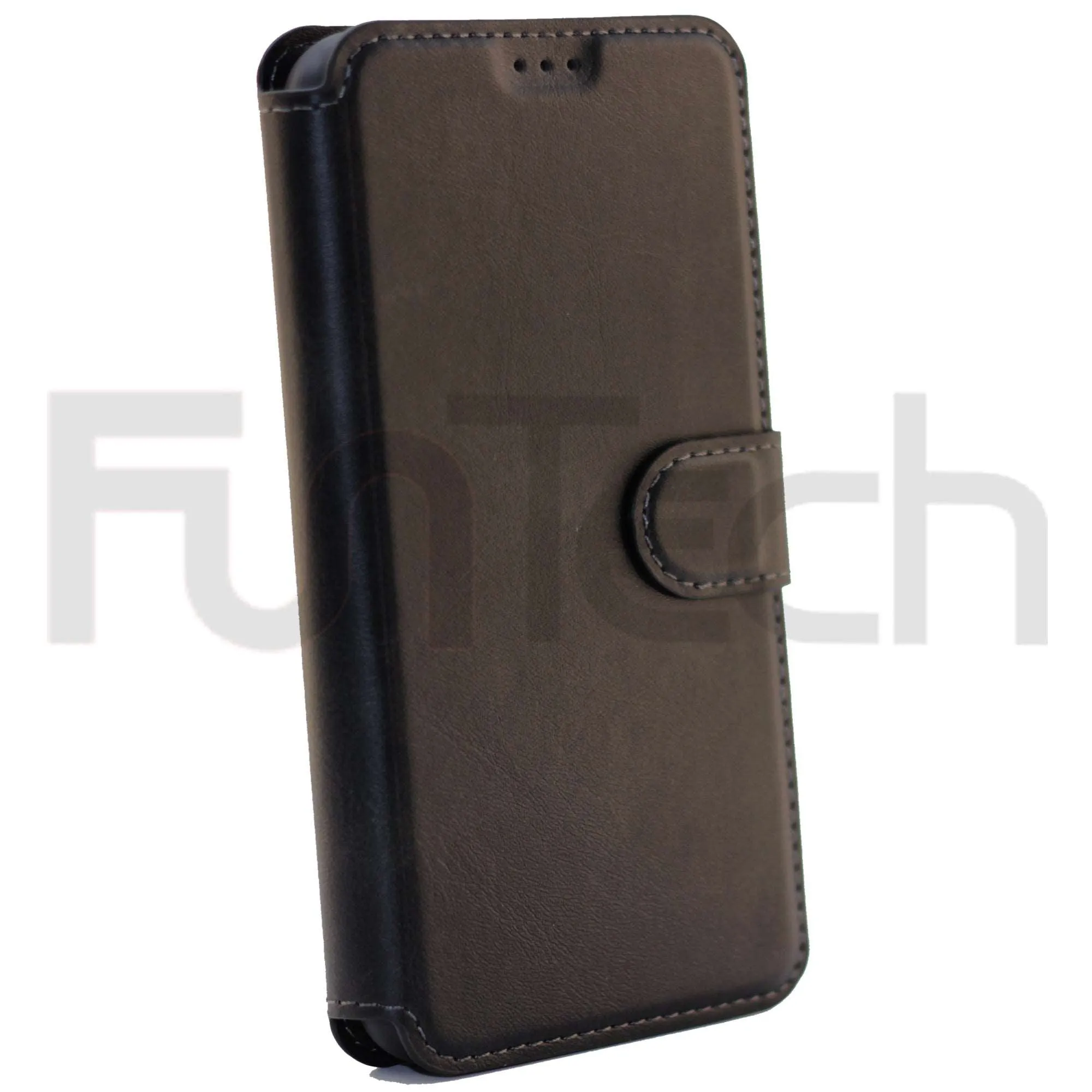 Huawei Y6 2019, Leather Wallet Case, Color Black,