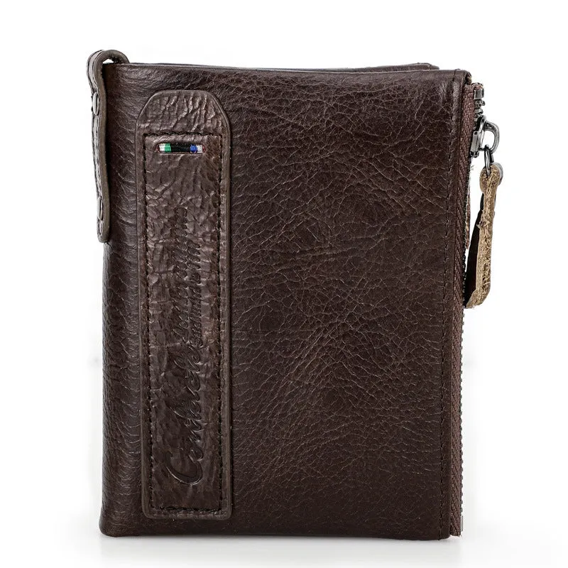 INSTOCK - Black Angel Genuine Leather Men's Wallet Short Fashion