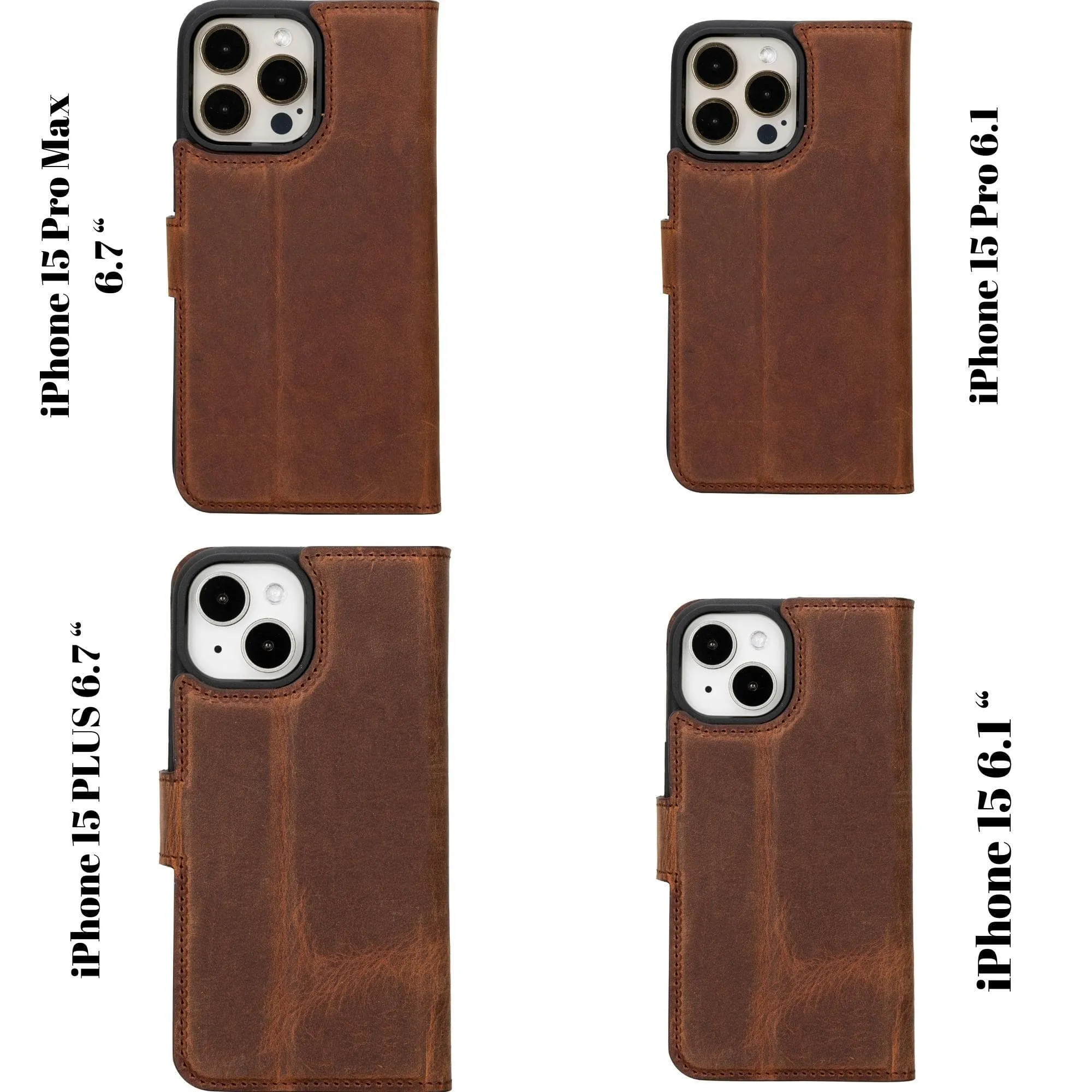 iPhone 15 Leather Wallet Cases with MagSafe