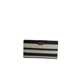 Kate Spade Navy & White Striped Leather Slim Wallet | Pre Loved |