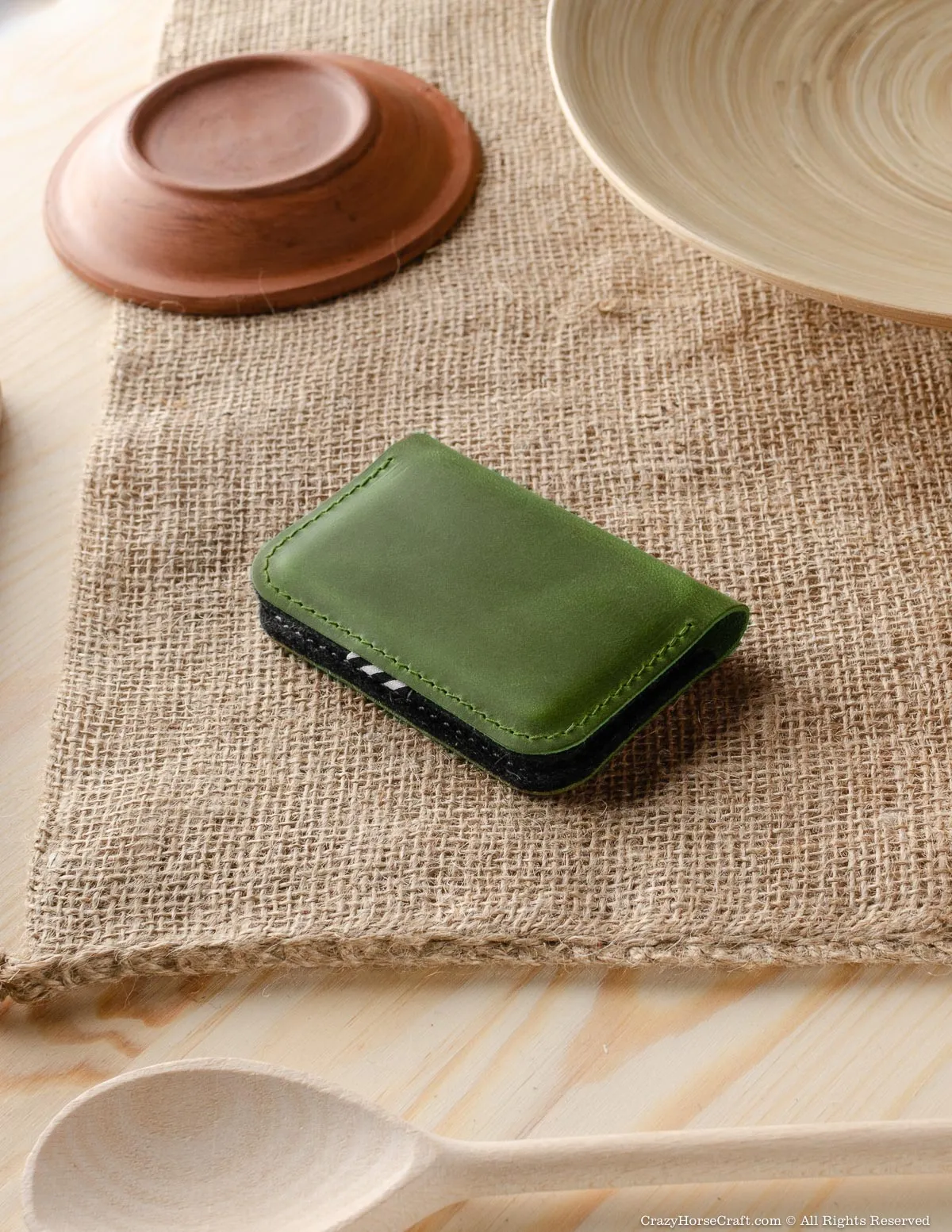 Leather Business & Credit Card Holder / Wallet | Alpine Green