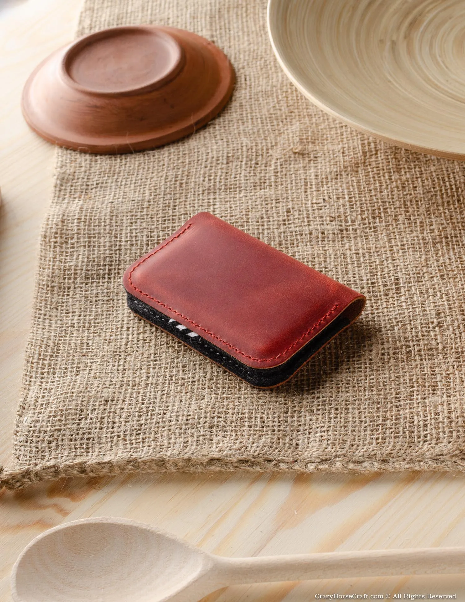 Leather Business & Credit Card Holder / Wallet | Fragola Red