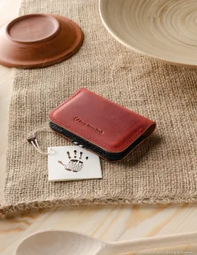 Leather Business & Credit Card Holder / Wallet | Fragola Red