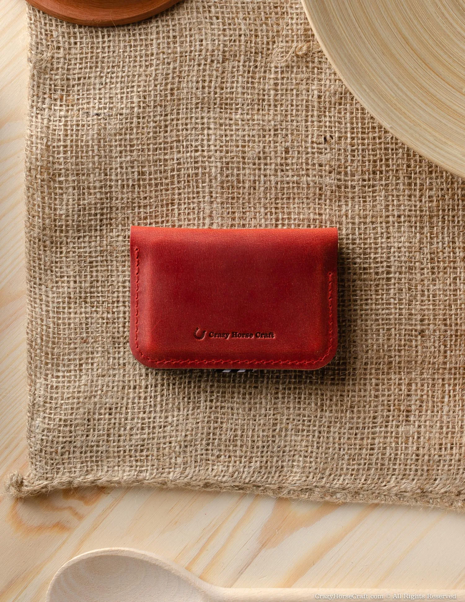 Leather Business & Credit Card Holder / Wallet | Fragola Red