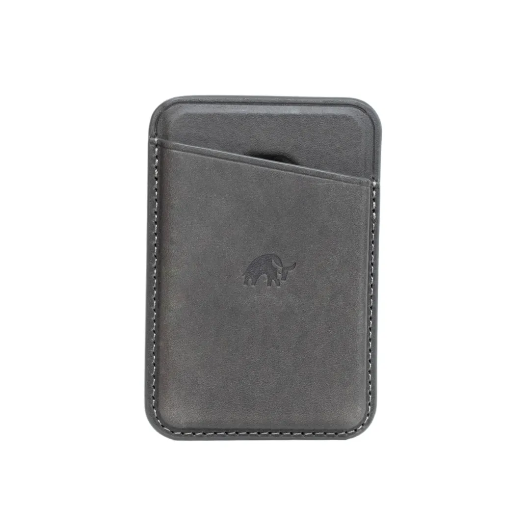 Leather Magnetic Wallet - Slate