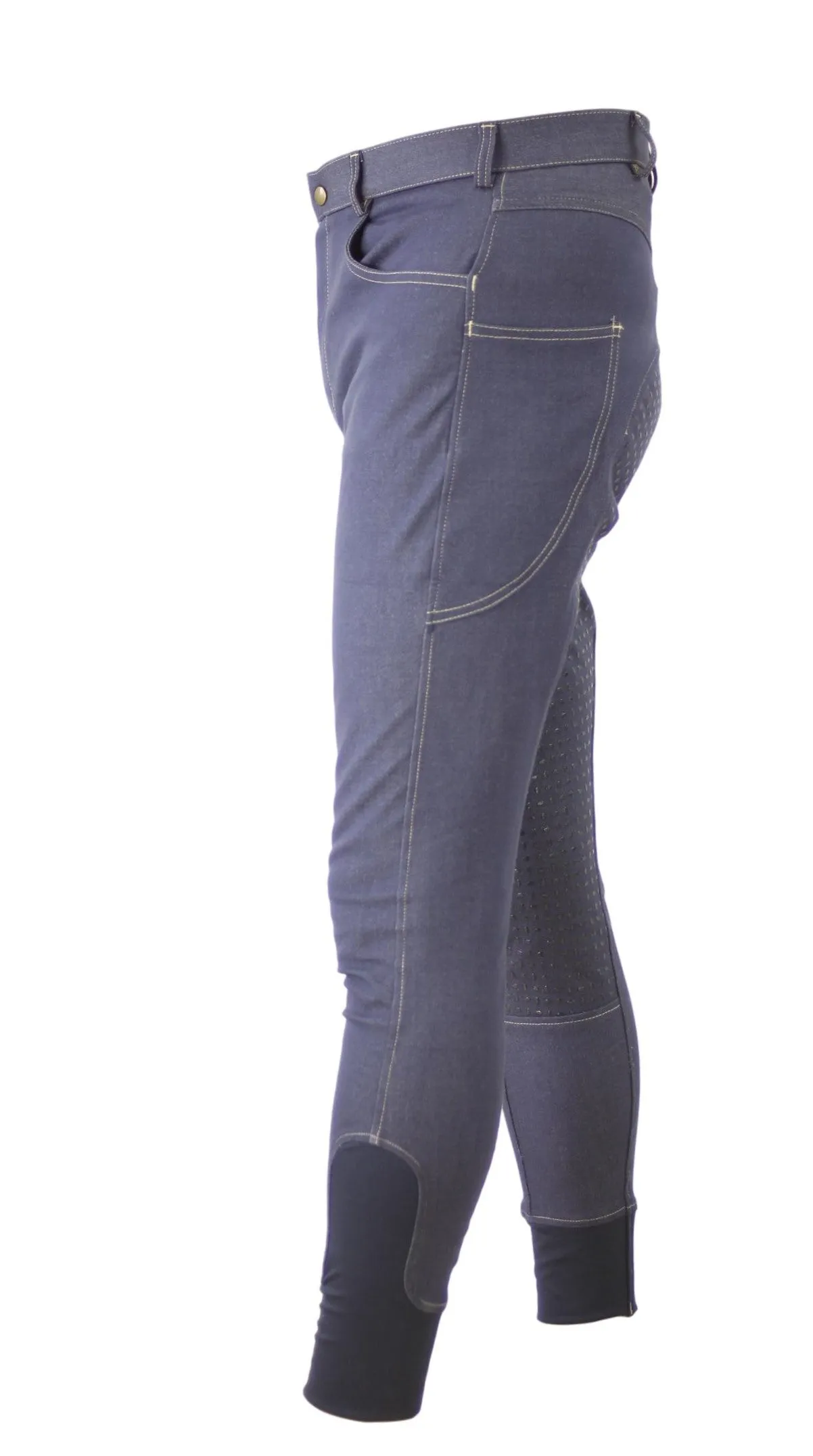 Men's Denim Breeches with silicone seat and phone pocket