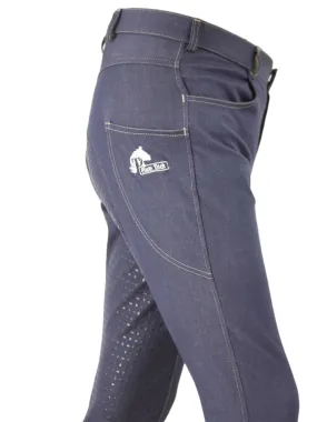 Men's Denim Breeches with silicone seat and phone pocket