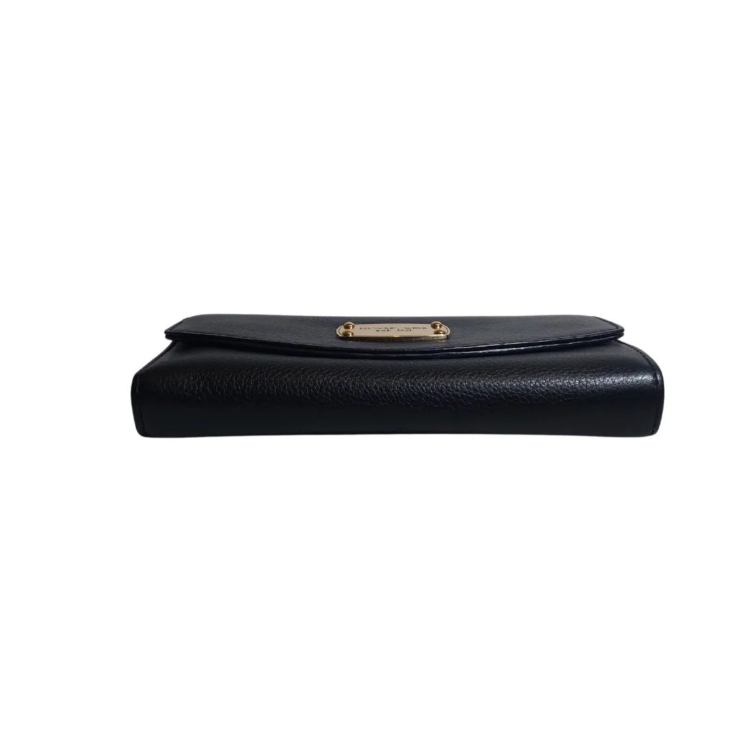 Michael Kors Black Pebbled Leather Flap Continental Wallet | Gently Used |