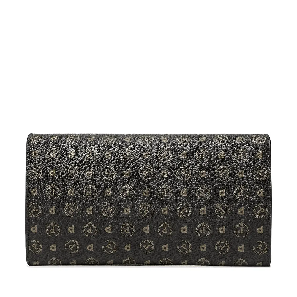 Mini Clutch POLLINI linea Heritage Logo Classic Nero e Marrone