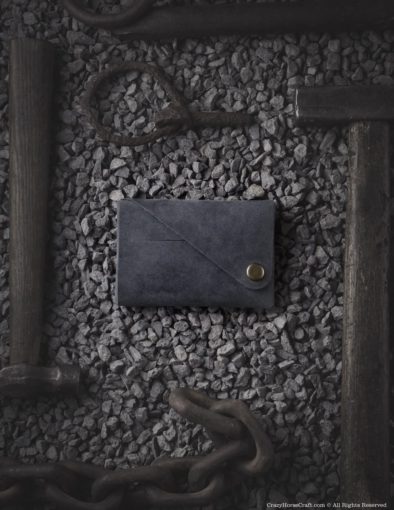 Minimalistic leather wallet/card holder | Stone Grey