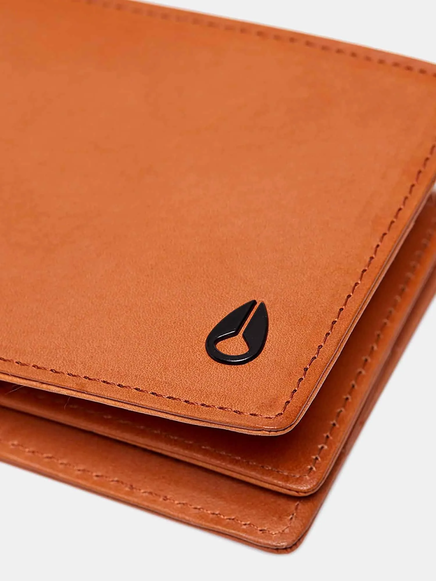 Nixon Pass Leather Coin Wallet - Saddle