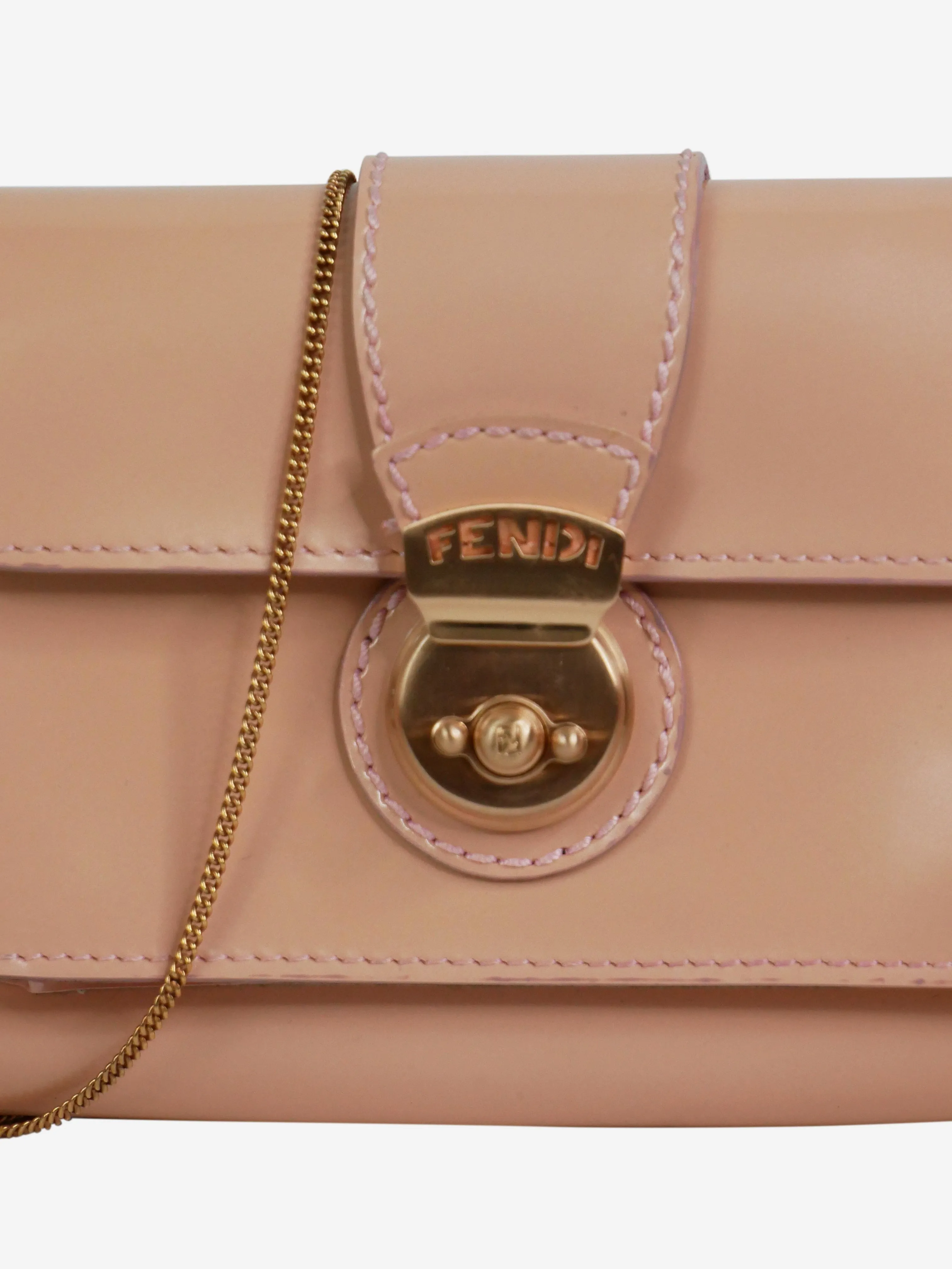 Pink wallet on chain bag