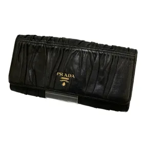 #PRADA/Long Wallet/BLK/Leather/1M1132