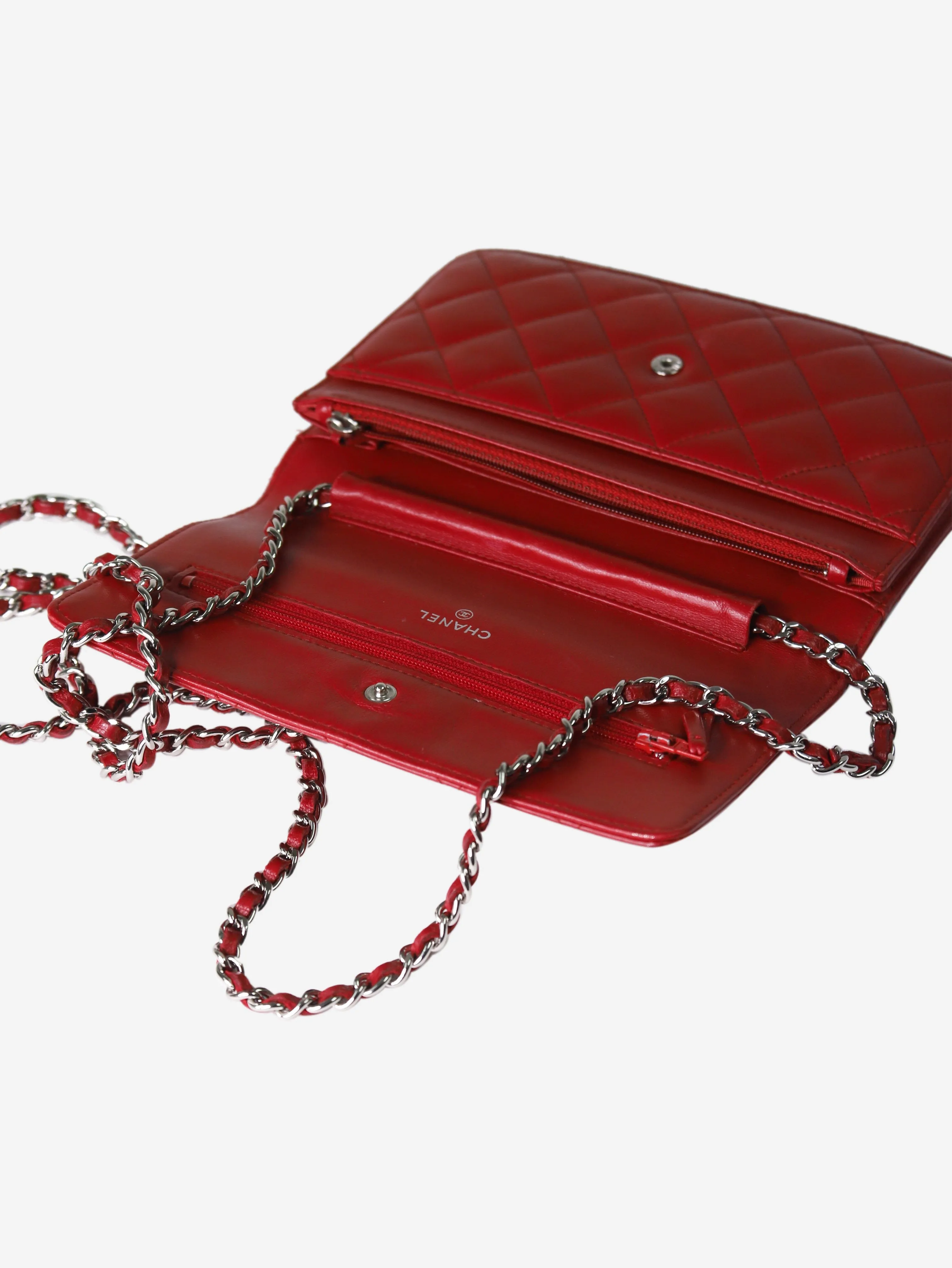 Red lambskin 2014 Wallet On Chain