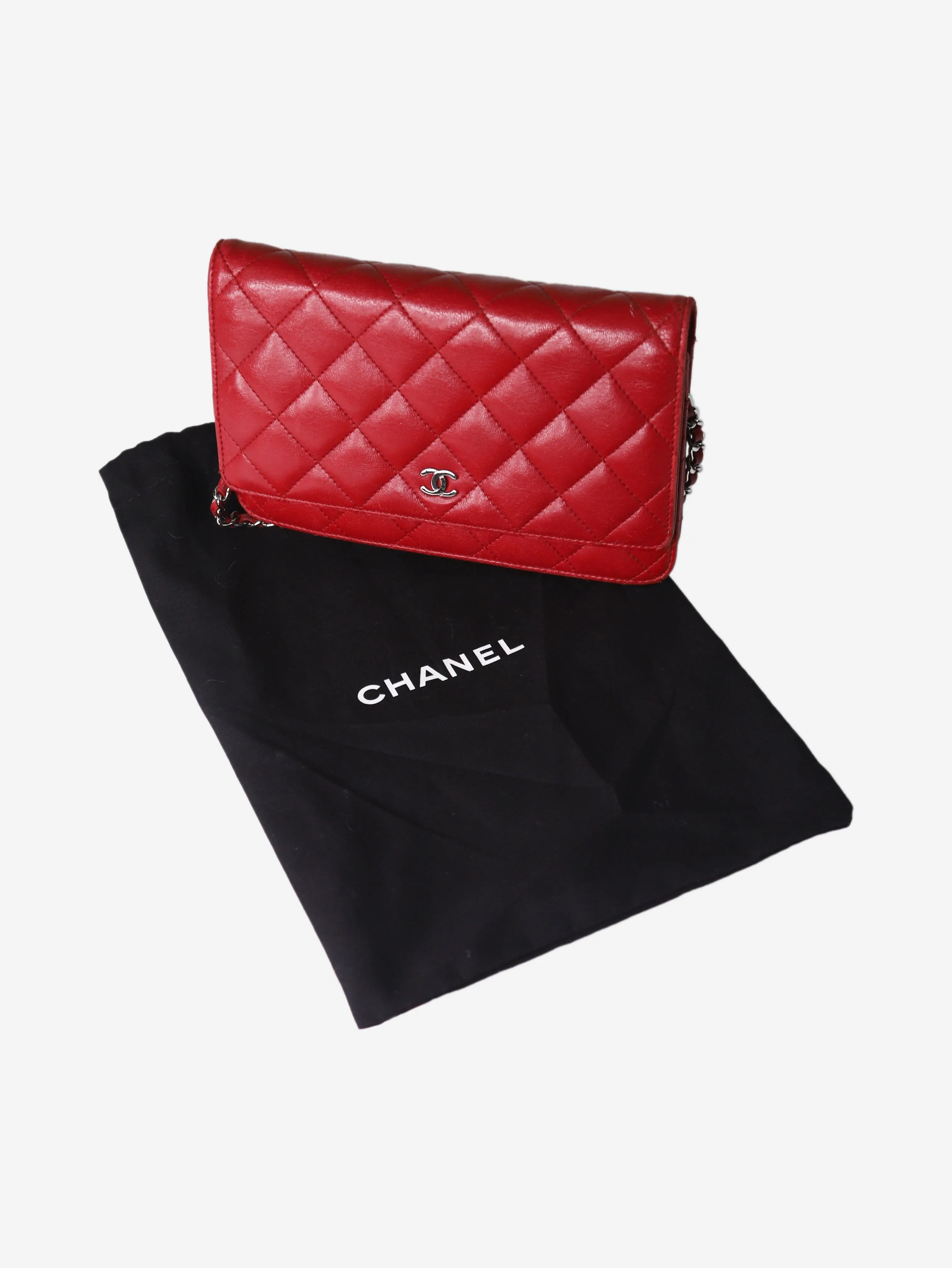 Red lambskin 2014 Wallet On Chain