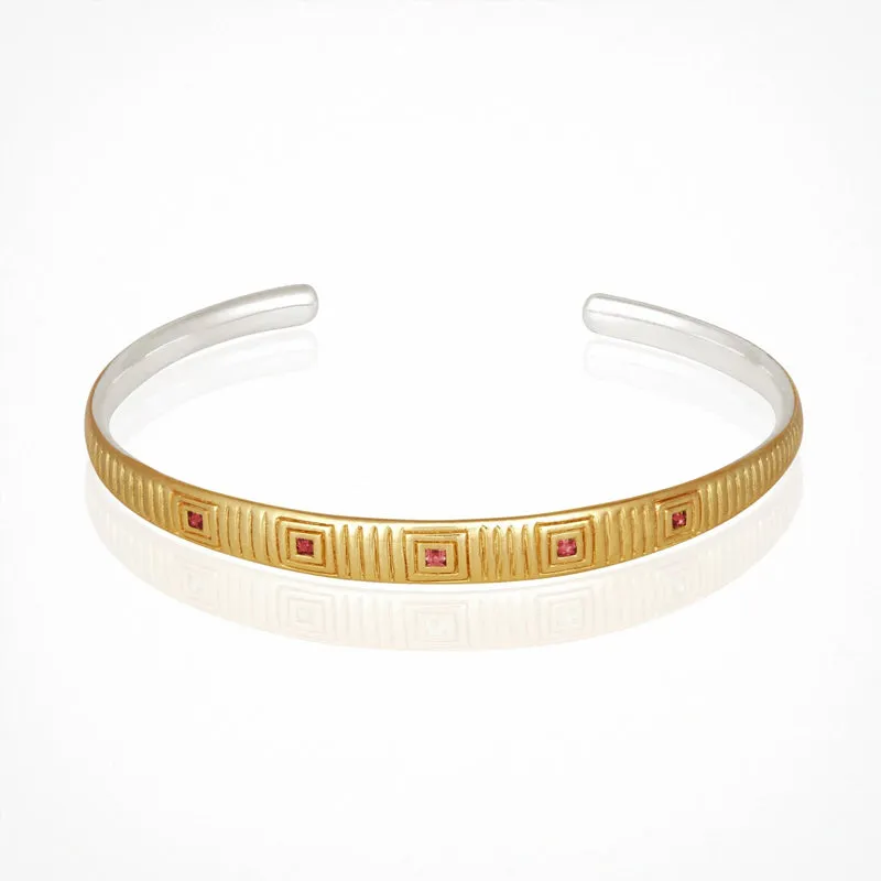 Sila Cuff - Rhodolite - Gold