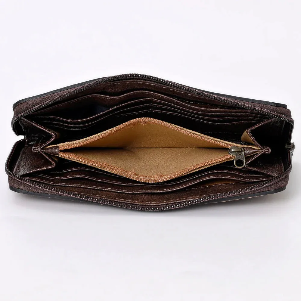 Tanya Tooled Leather Zip Wallet