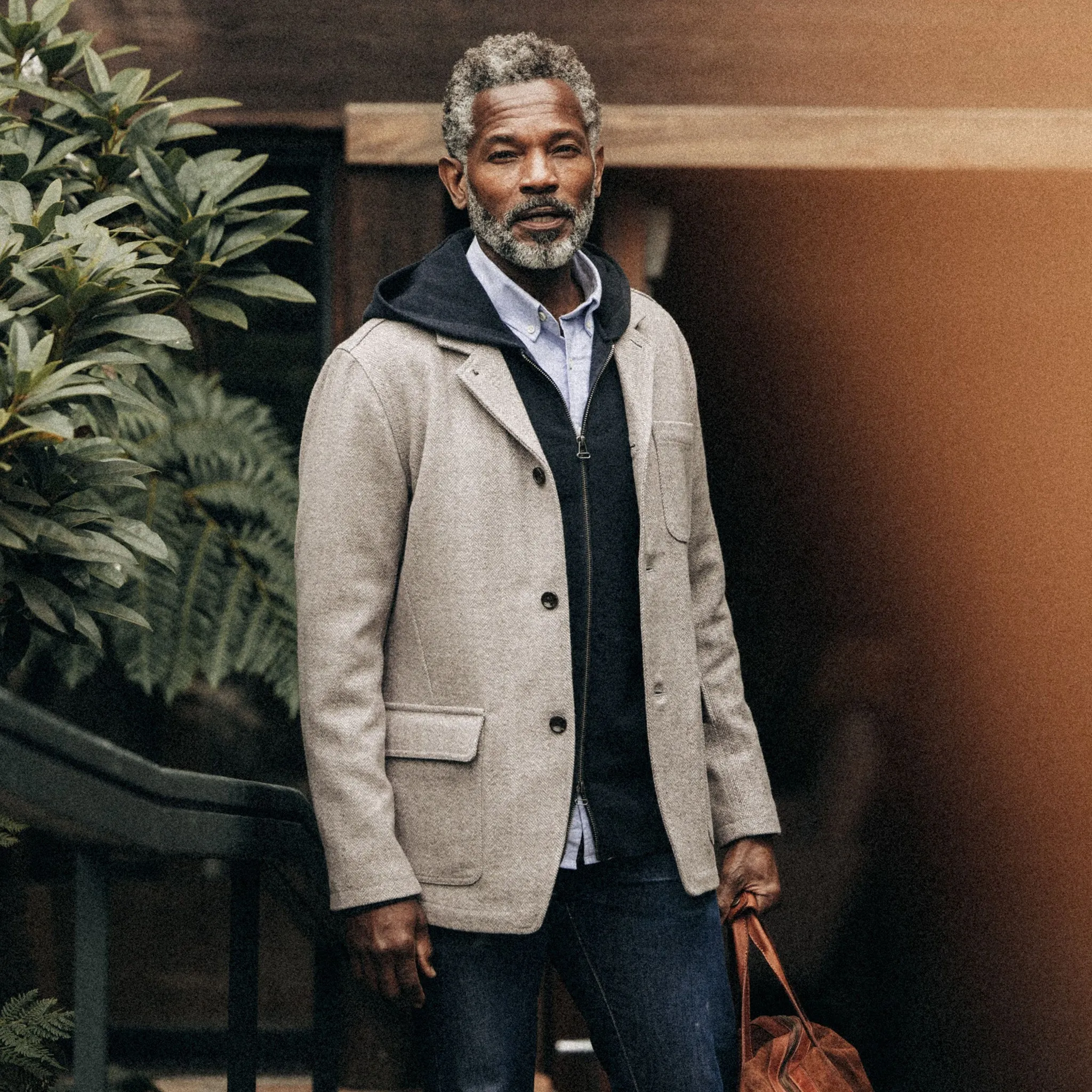 The Gibson Jacket in Heathered Oat Nep Herringbone