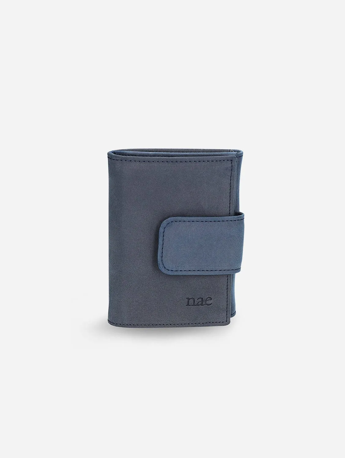 Vene Vegan Leather Bifold Coin Wallet | Blue