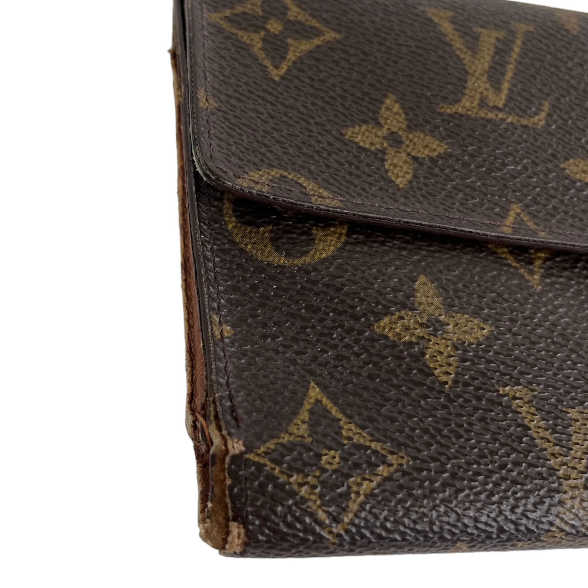 Women's Vintage Monogram Long Wallet Brown