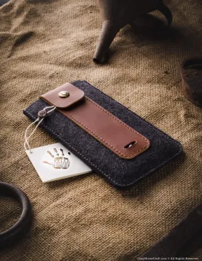 Wool Felt Phone Sleeve / Case | Classic Brown